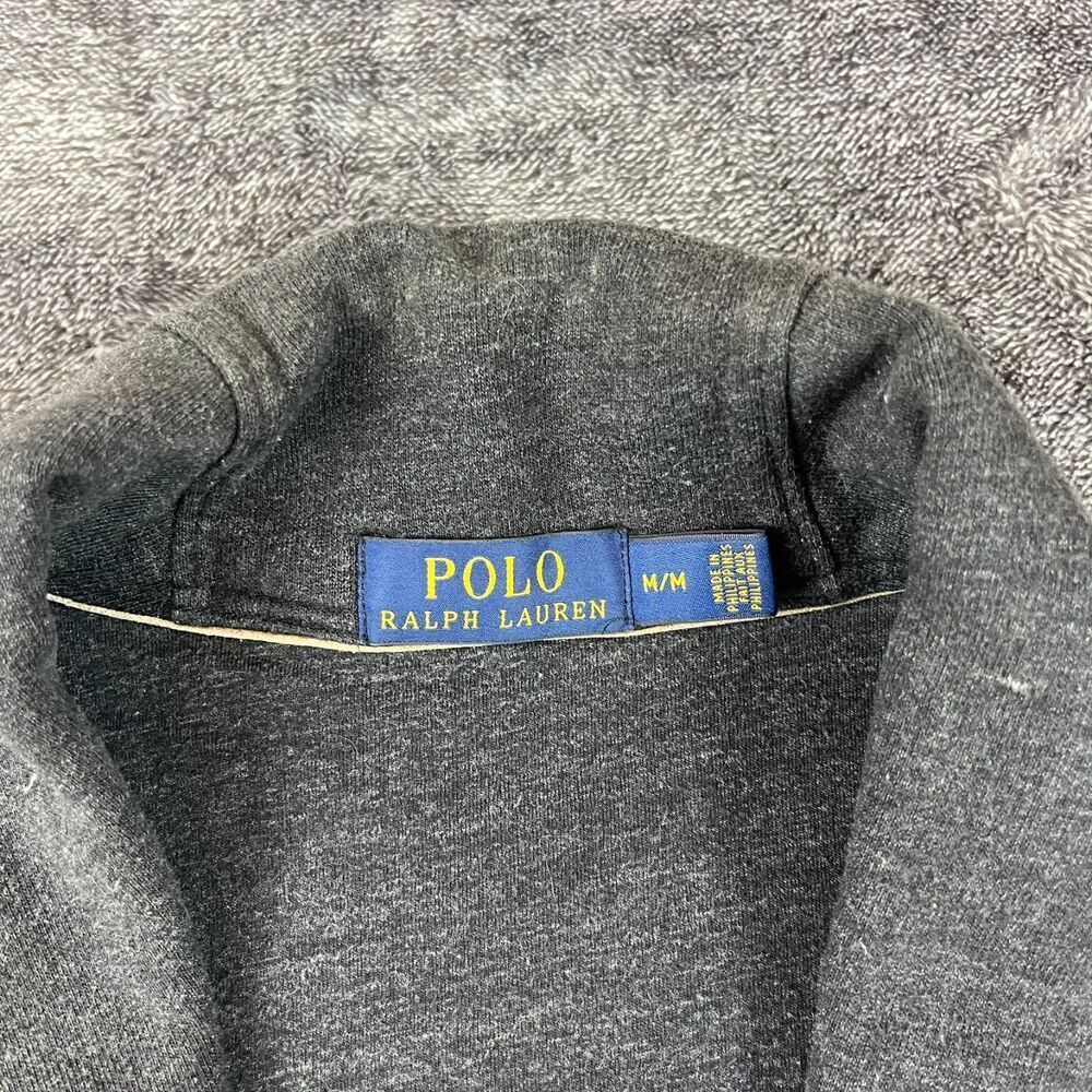 Polo Ralph Lauren Shawl Collar Button Front Cardigan Heather Gray Men's M Cotton - Picture 3 of 13